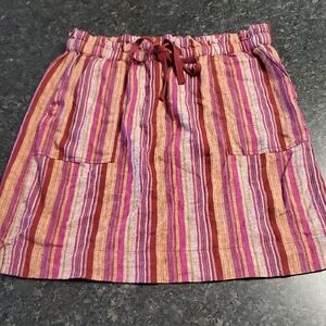 Caslon Multicolor Striped Mini Skirt With Pockets And Drawstring Waist